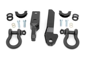 Chevrolet Blazer Tow Hook to Shackle Conversion Kit - Front - Rough Country - D-Ring Combo - Black - '92-'94